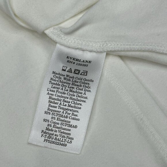 Everlane Women's NWT White The Supima Stretch Ballet Neck Long Sleeve Top XS/C28 - Picture 9 of 13